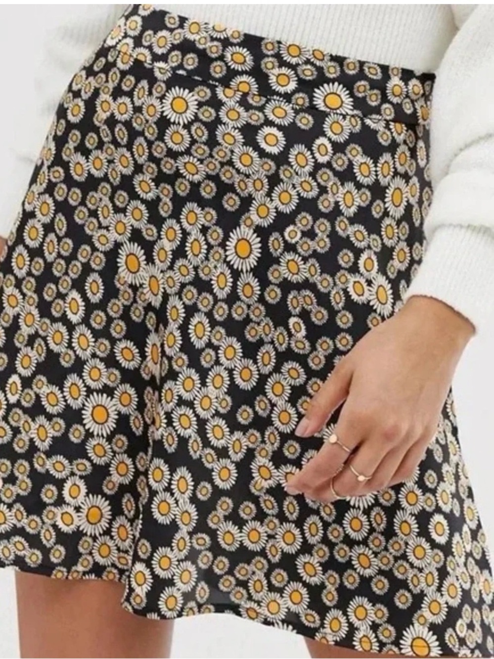 Free People Phoebe Floral Daisy-Print Midi Skirt NWT